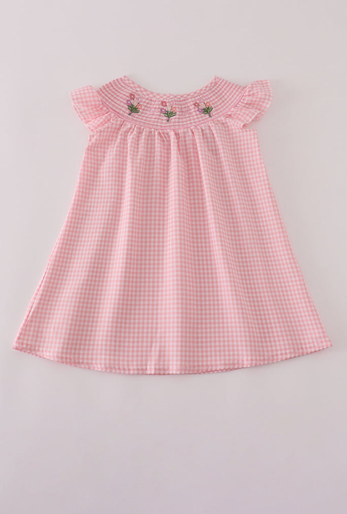 Pink Floral Smocked Dress