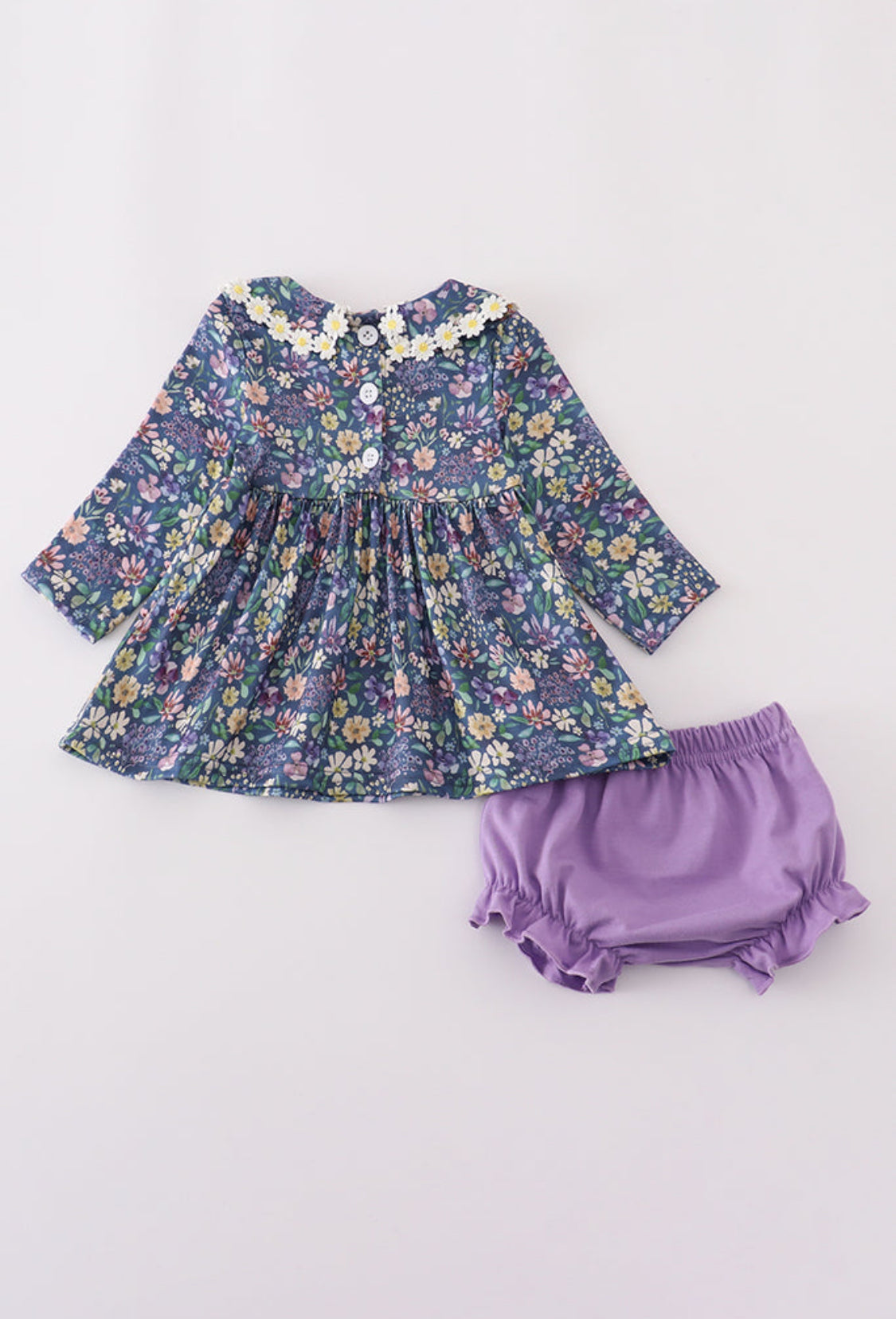Purple Floral Lace Girl’s Bloomer Set