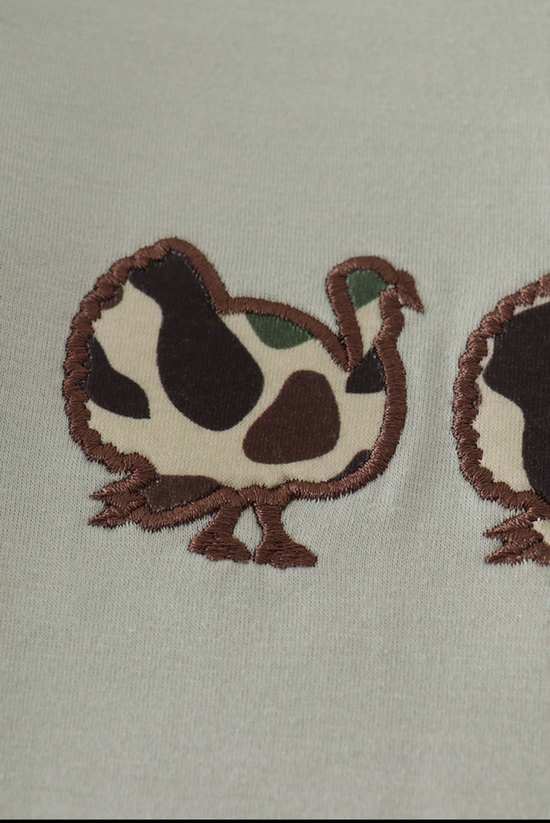Sage Camouflage Turkey Applique Ruffle Girl’s Pants Set