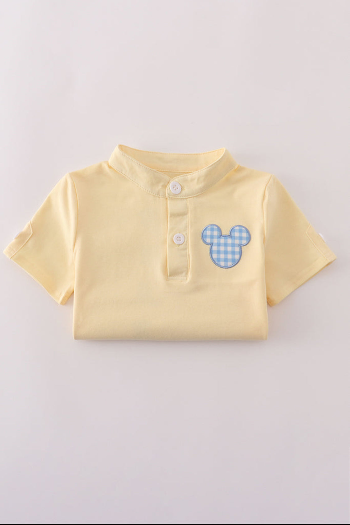 Yellow Character Appliqué Boy’s Short Set
