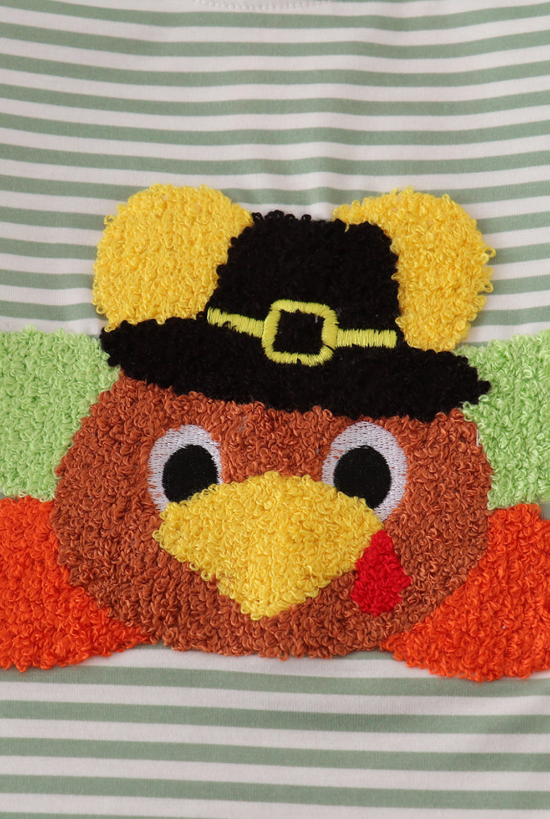 Green Turkey French Knot Stripe Boy’s Top