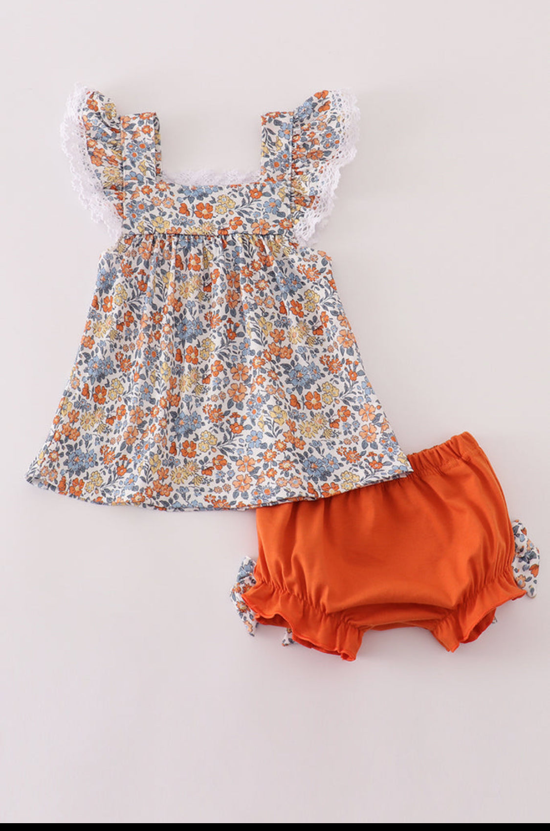 Fall Floral Print Girl’s Bloomer Set