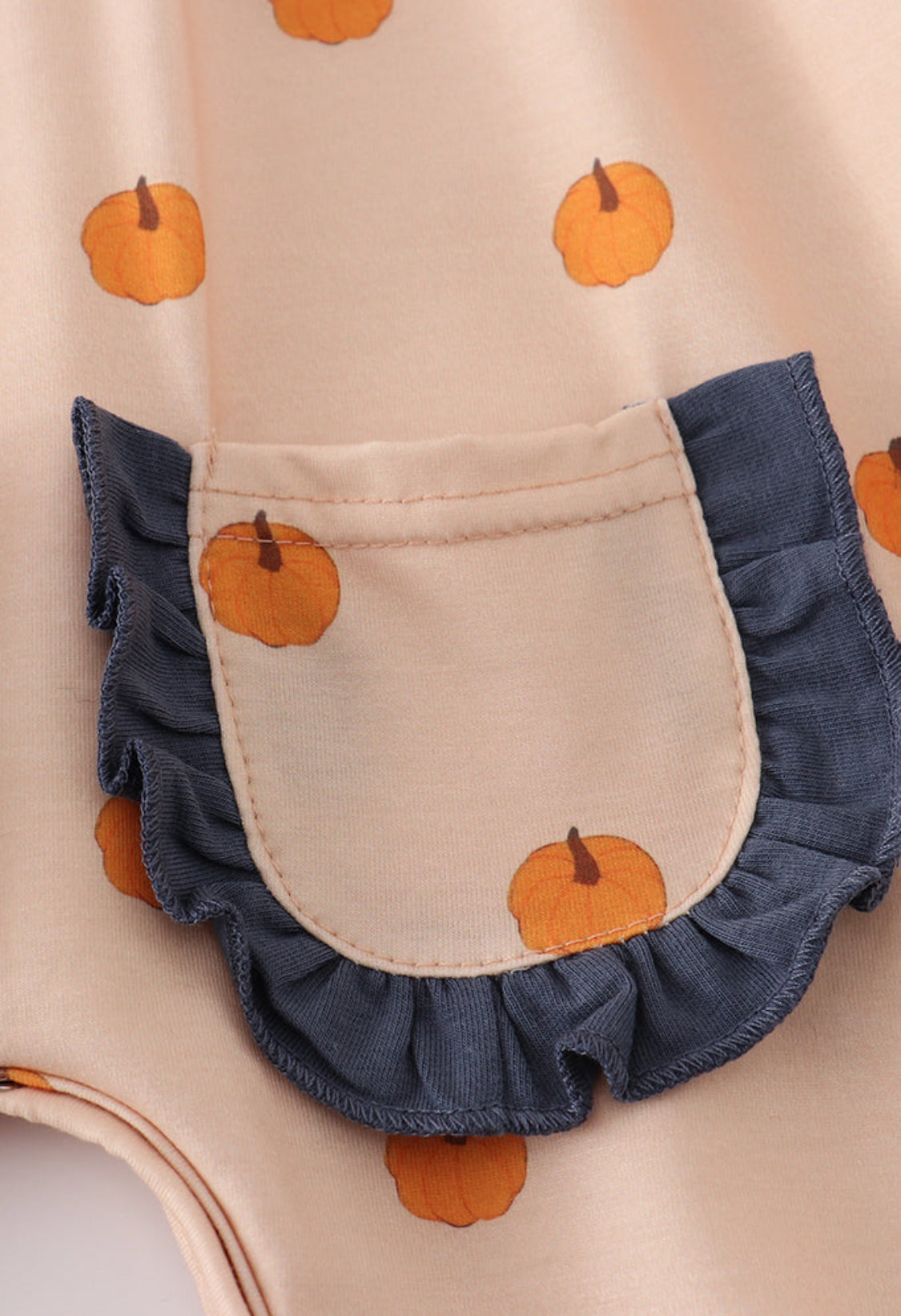 Khaki Embroidery Smocked Girl’s Romper