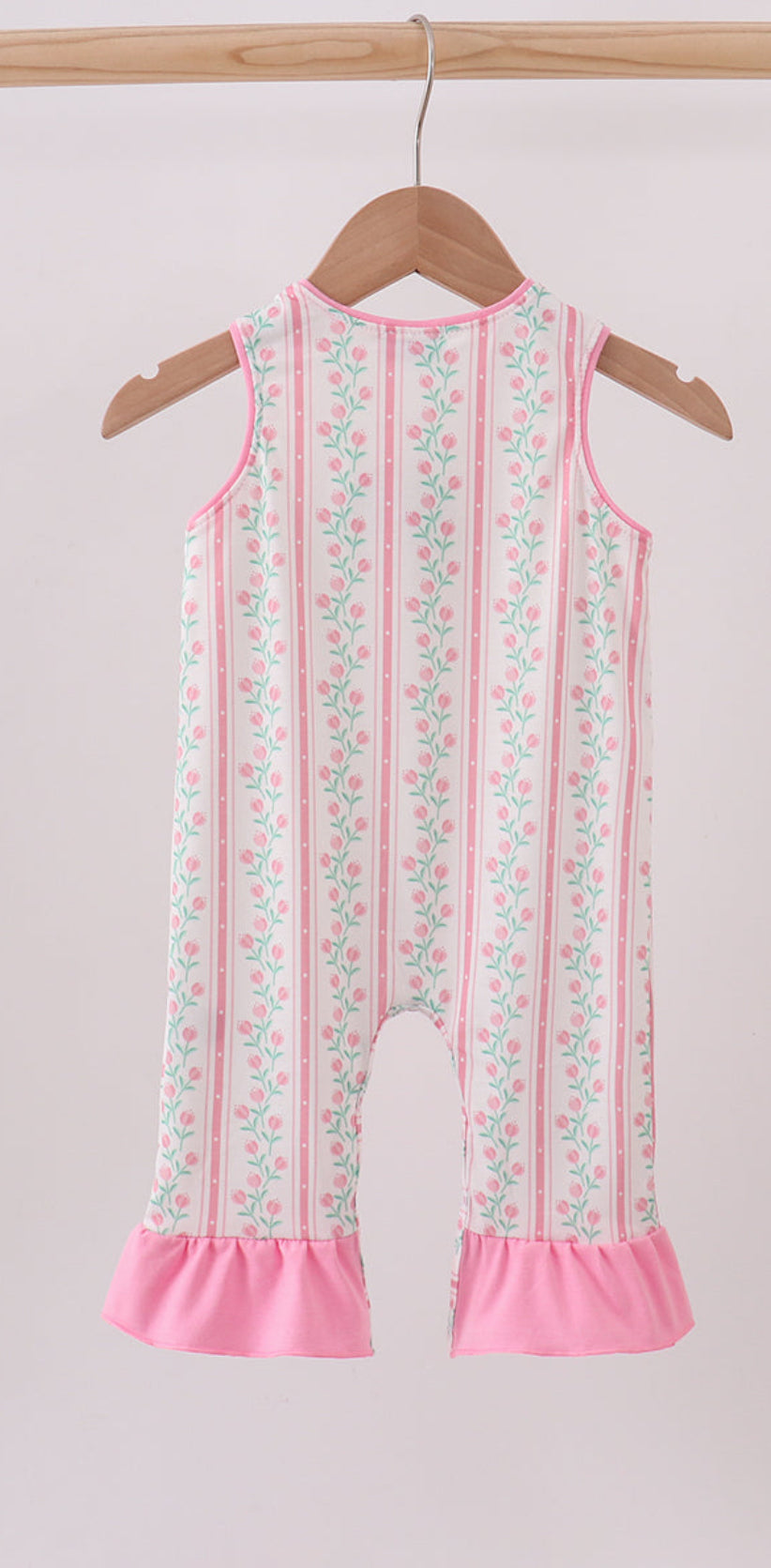 Floral Tulip Smocked Ruffle Girl’s Romper