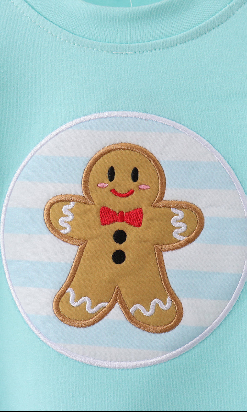 Blue Gingerbread Appliqué Boy’s Bubble