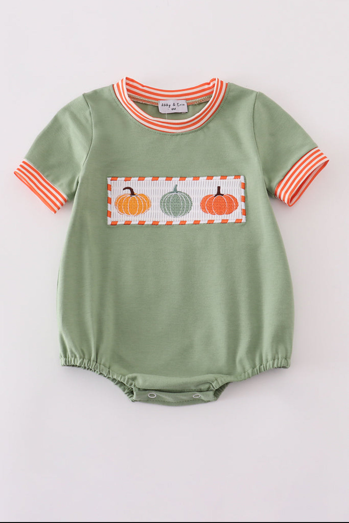 Green Pumpkin Smocked Boy’s Bubble