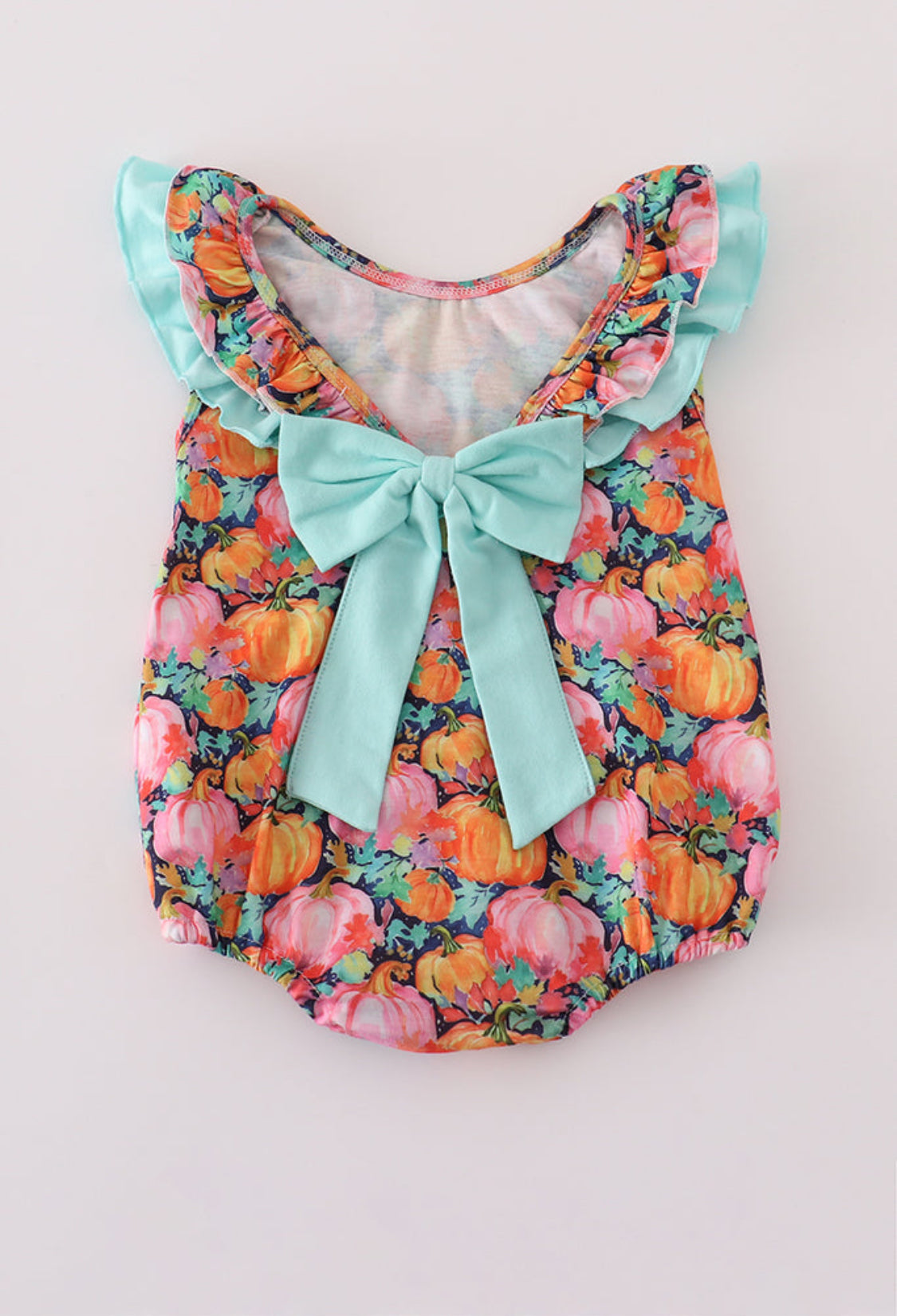 Pink Pumpkin Print Ruffle Girl’s Bubble
