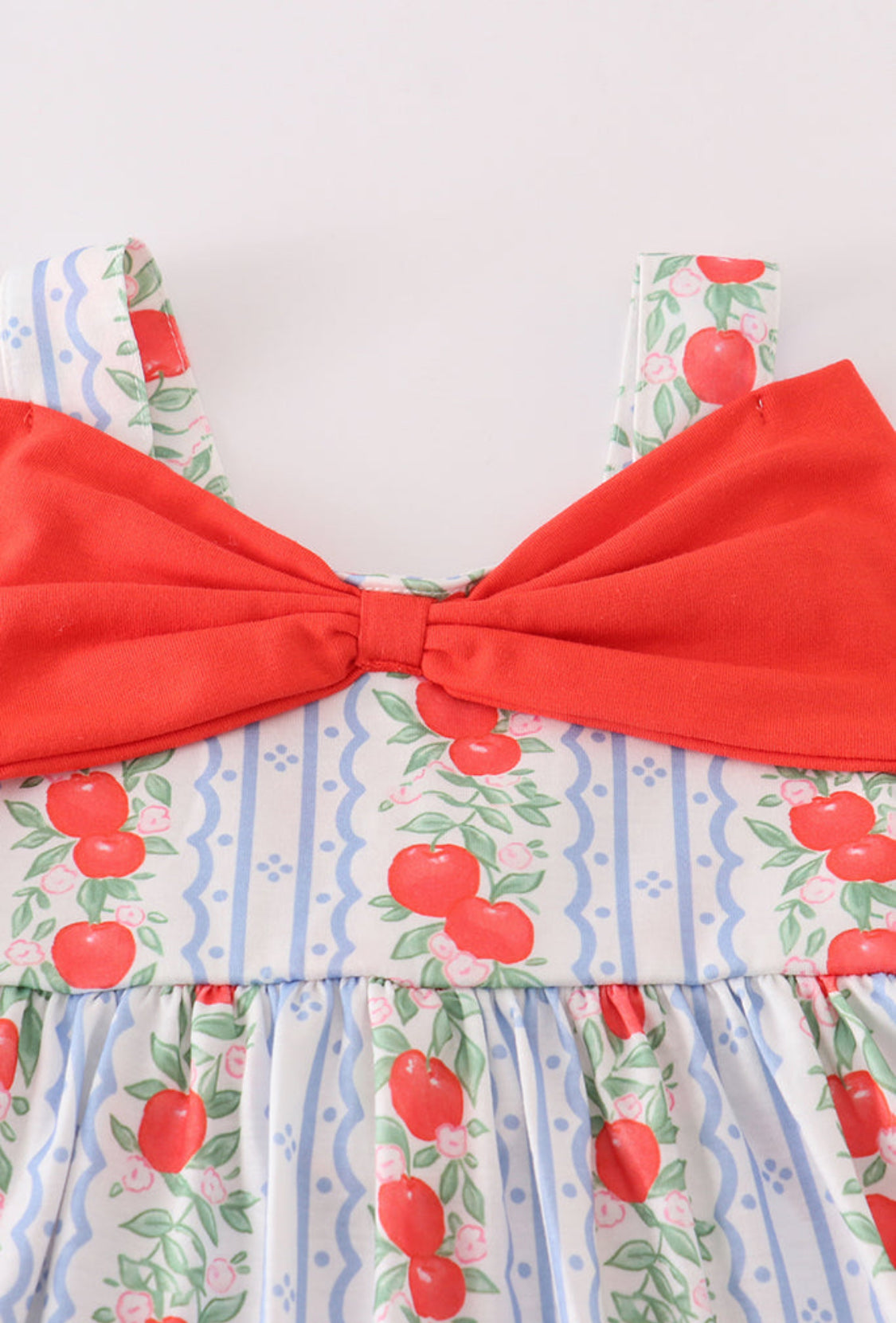 Apple Print Bow Girl’s Jumpsuit