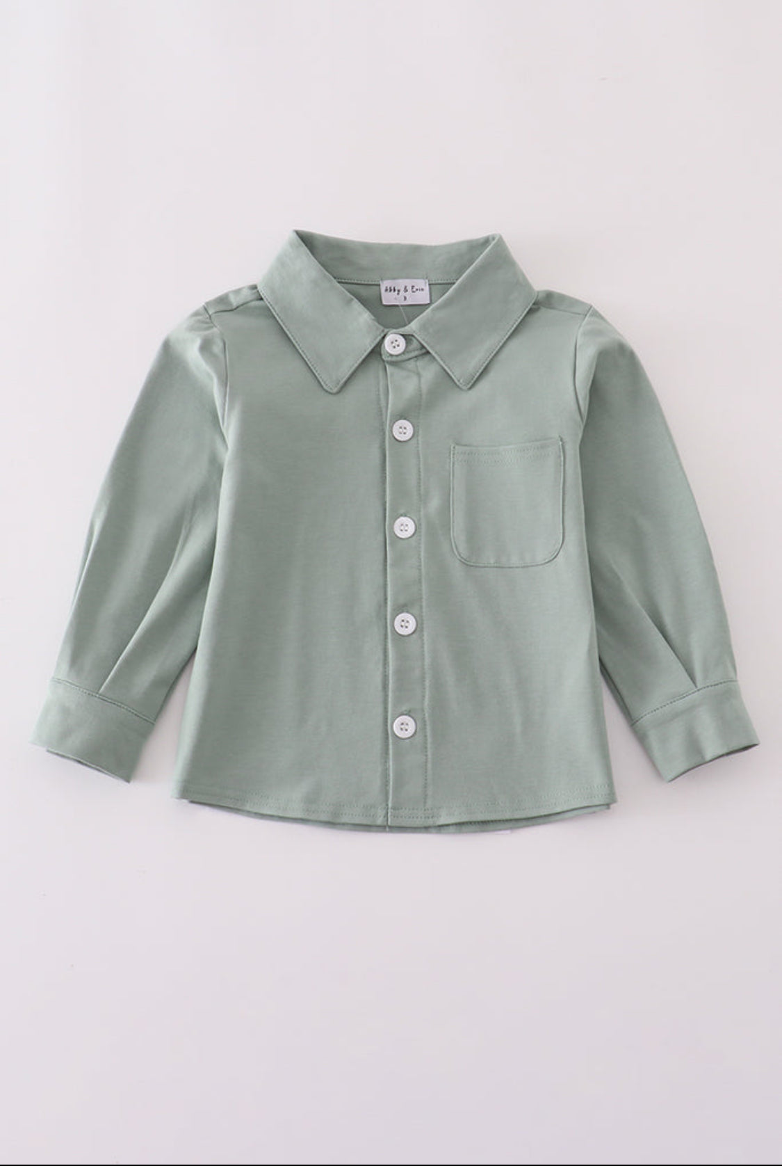 Sage Button Down Boys Top