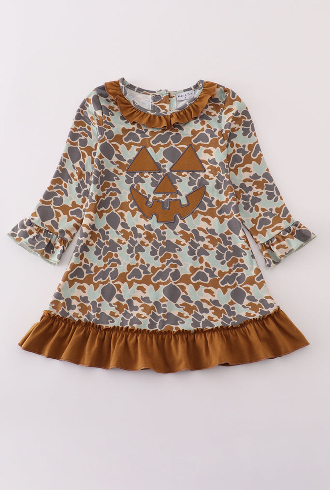 Halloween Camouflage Appliqué Ruffle Dress