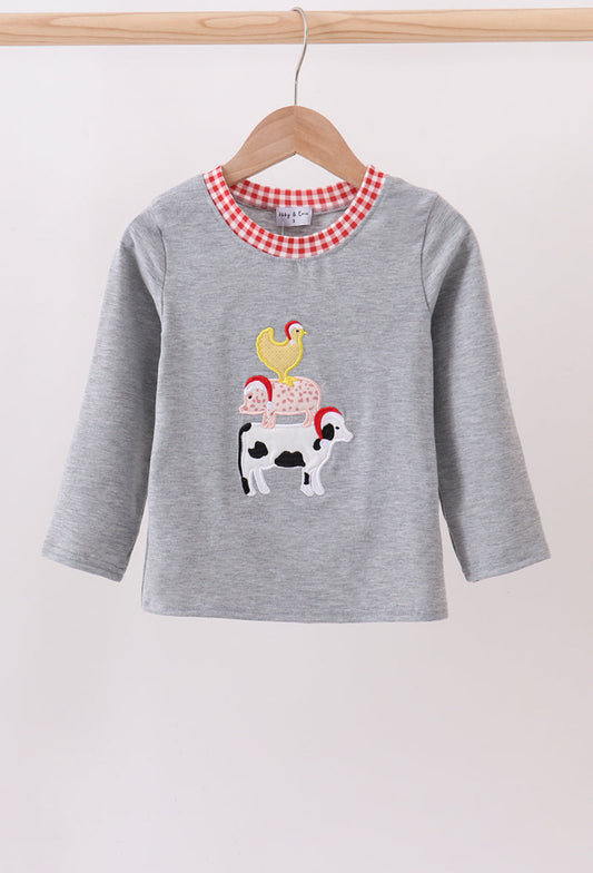 Gray Farm Appliqué Boy’s Top