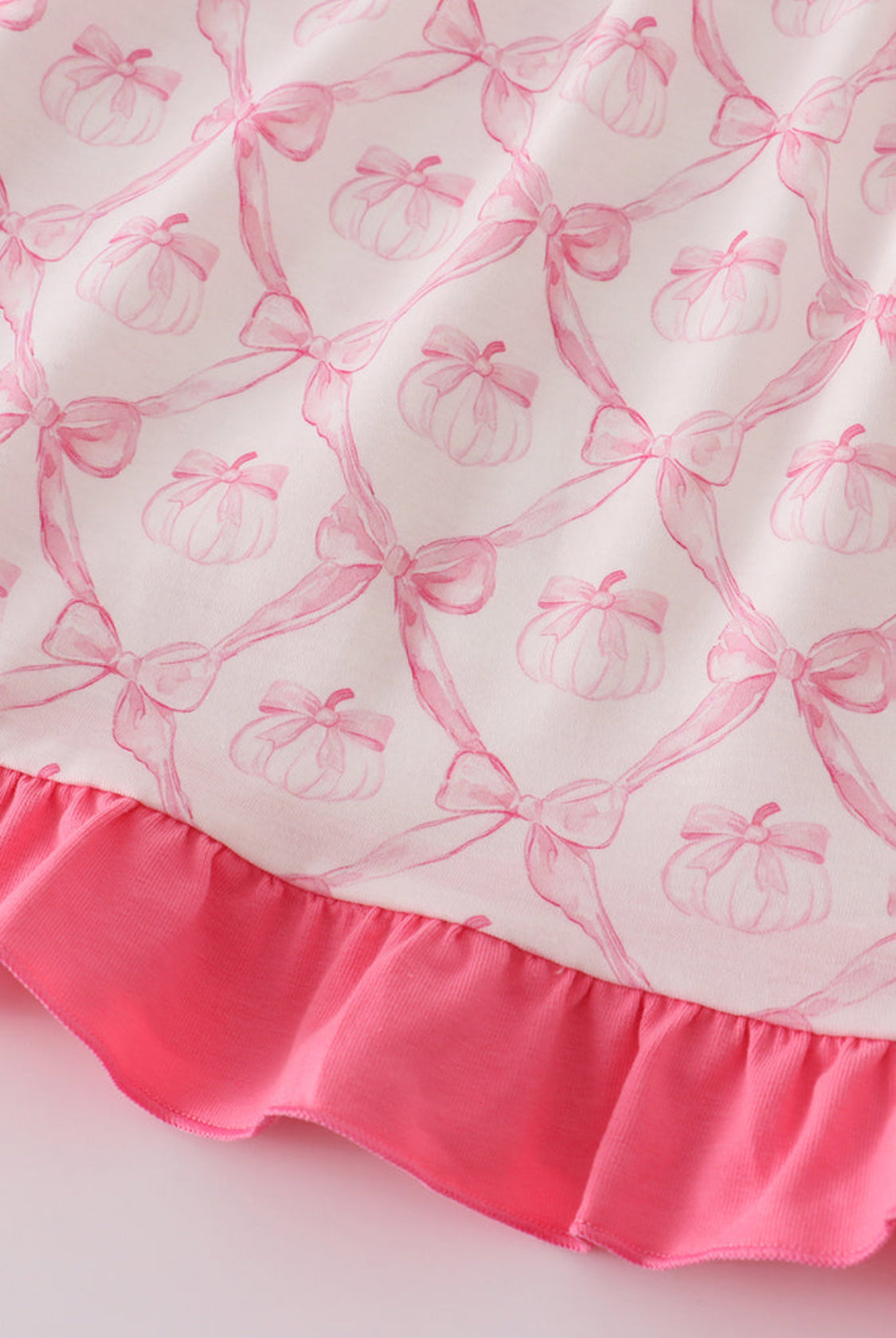 Pink Bow Tie Pumpkin Print Dress