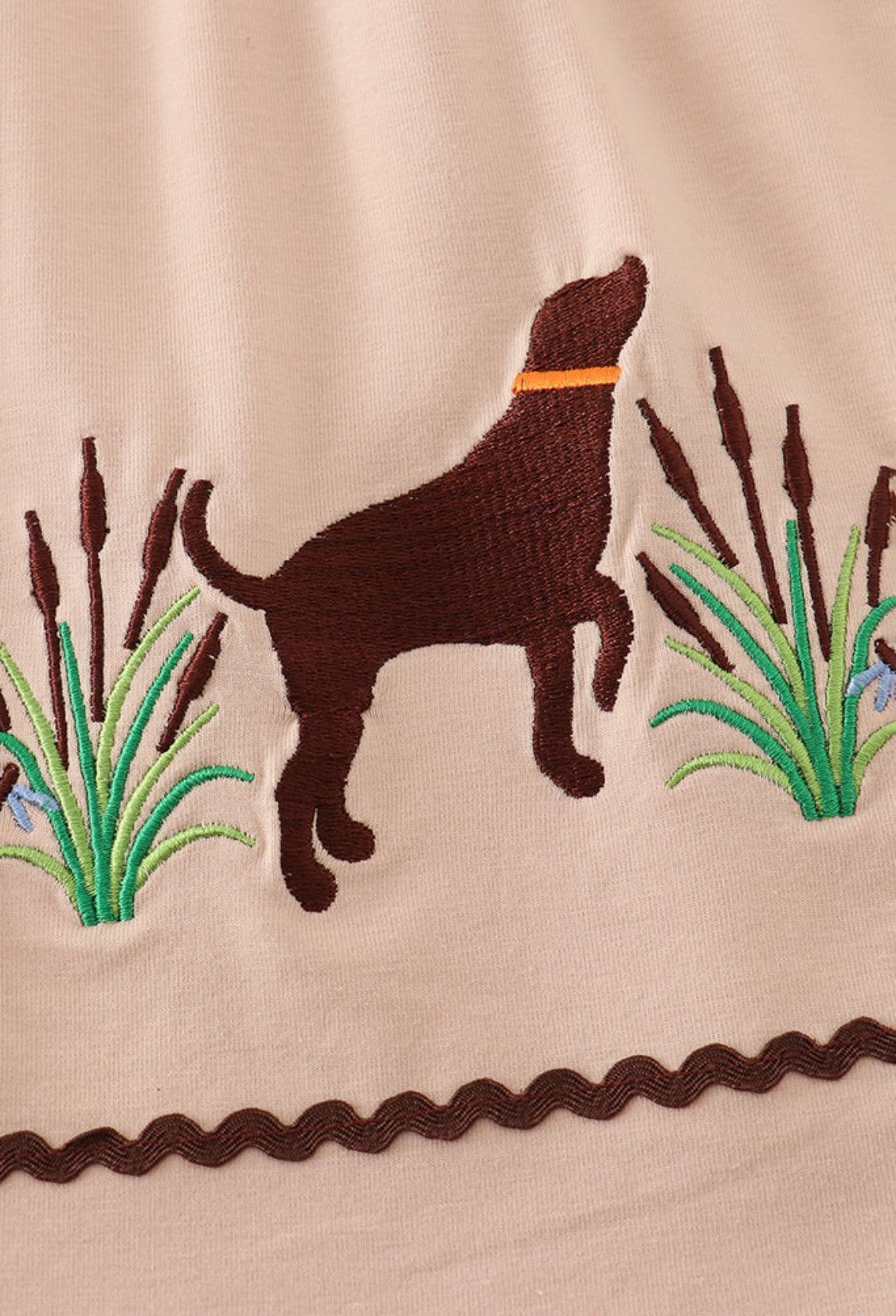 Camouflage Hound Embroidery Girl’s Ruffle Dress