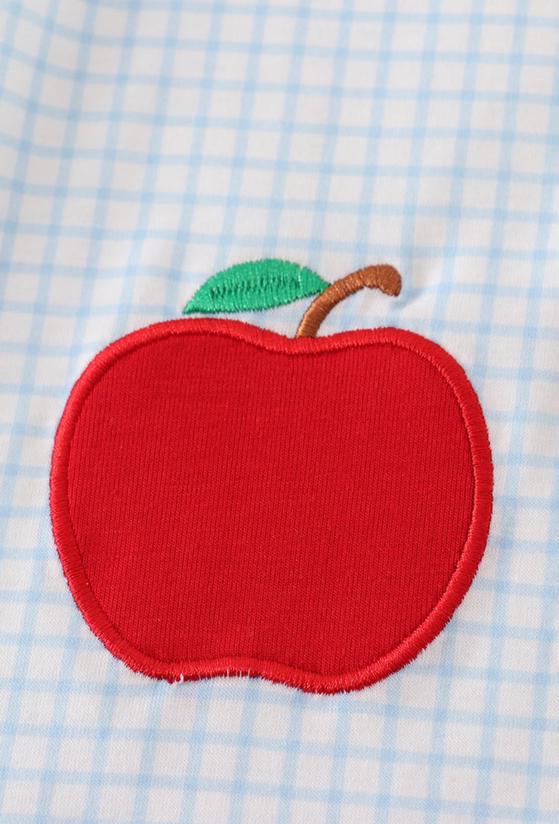 Apple Appliqué Bow Girl’s Short Set