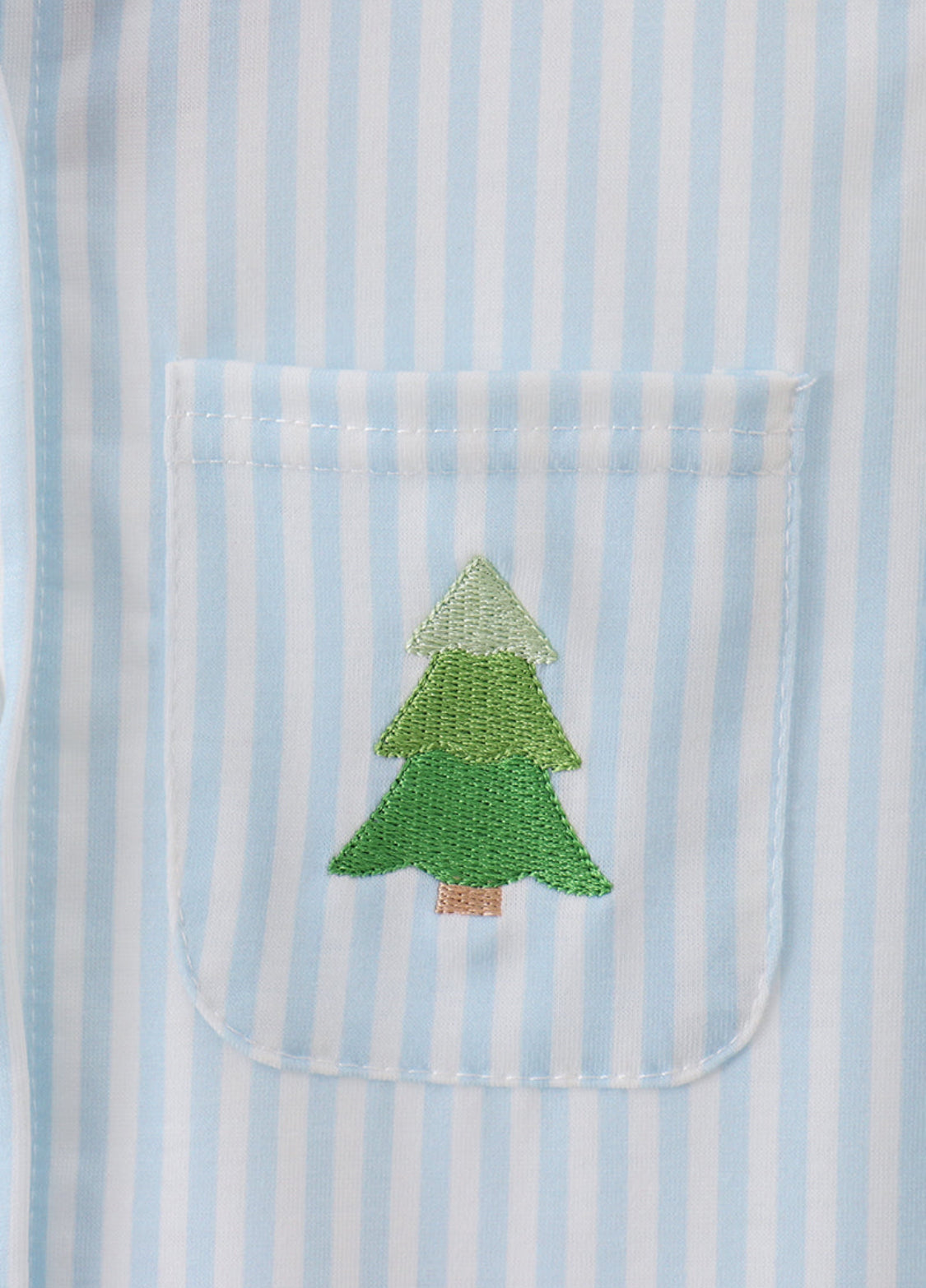 Christmas Tree Embroidery Boy’s Button Down Top