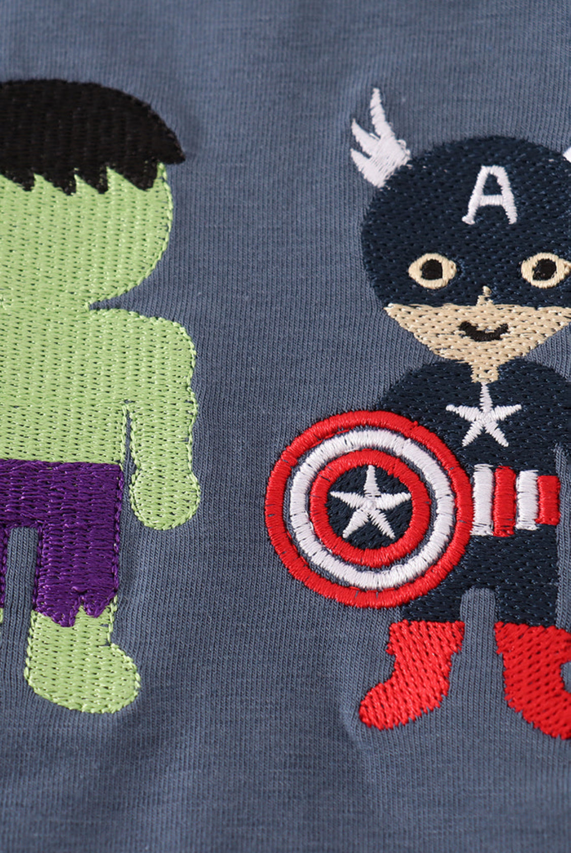 Navy Character Embroidery Boy’s Top
