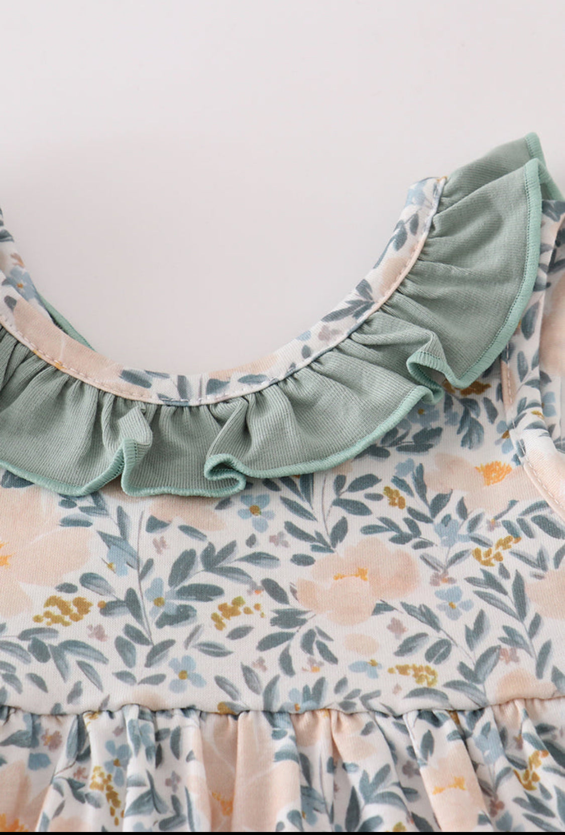 Fall Floral Print Ruffle Girl Bloomer Set
