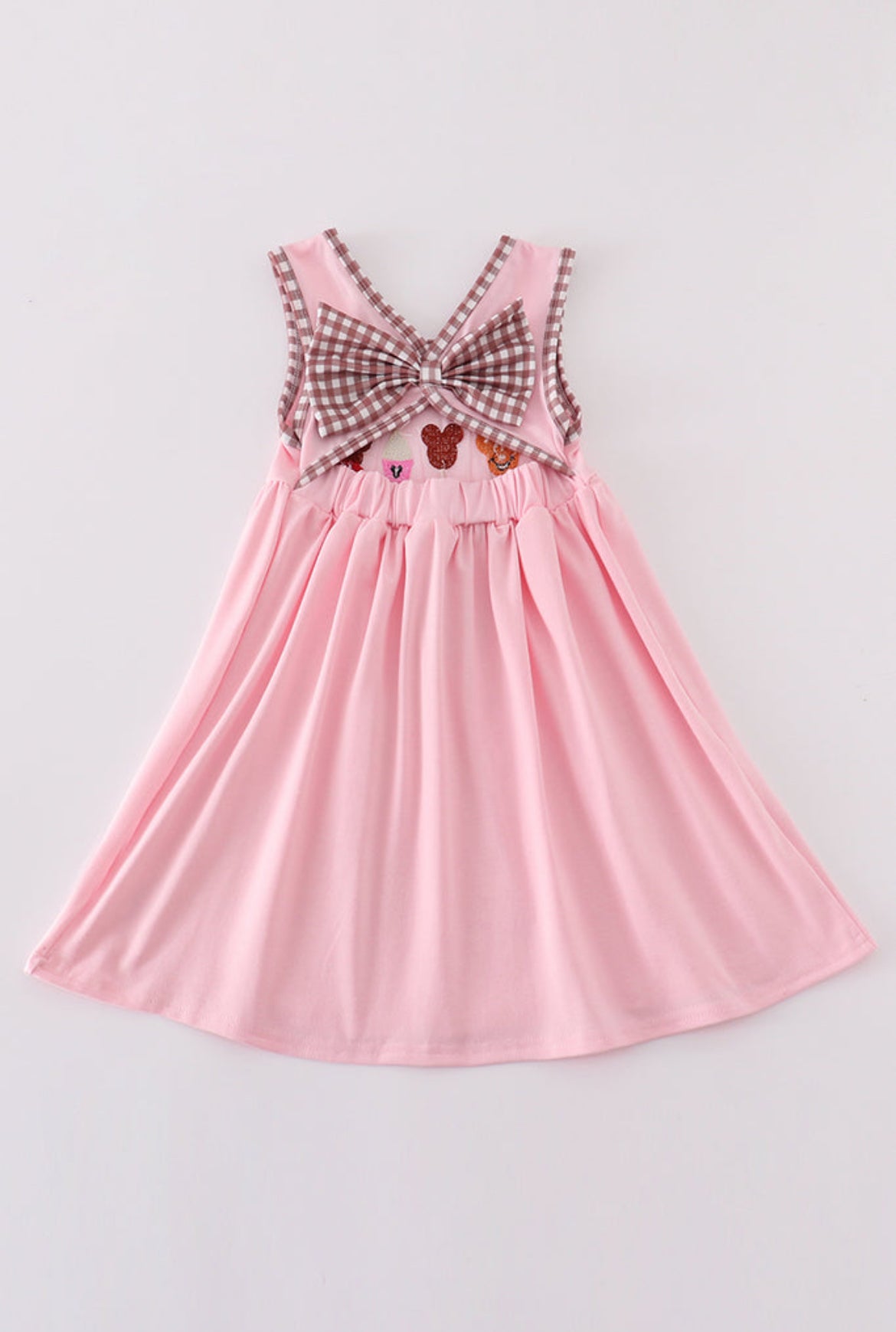Girl’s Pink Character Ice Cream French Knot Dress