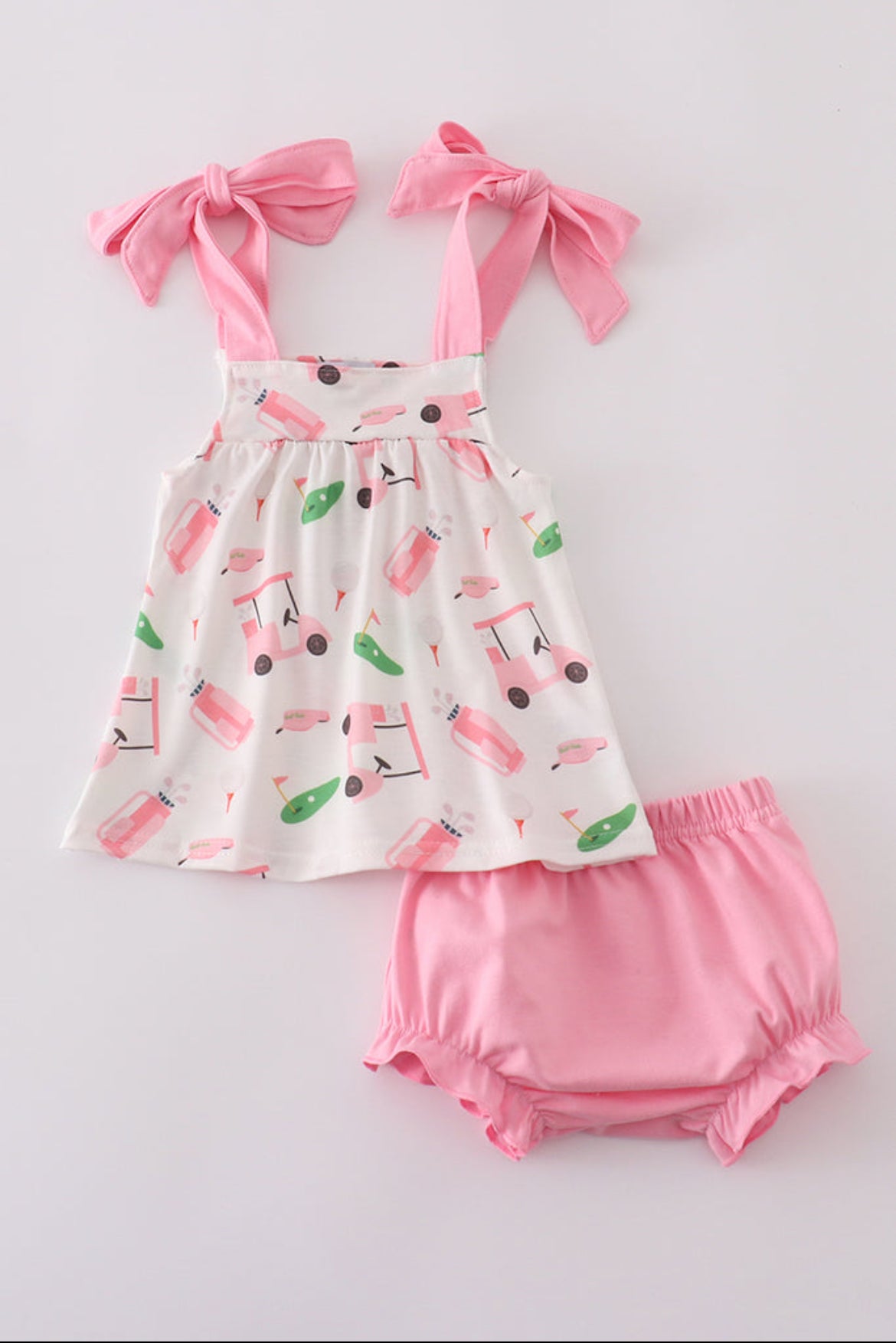 Pink Golf Print Girl’s Bloomer Set
