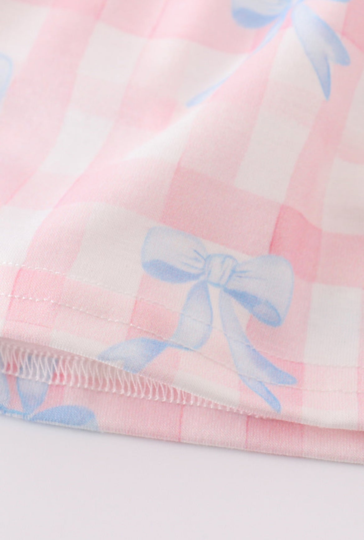 Girls Pink Plaid Bow Gingham Dress