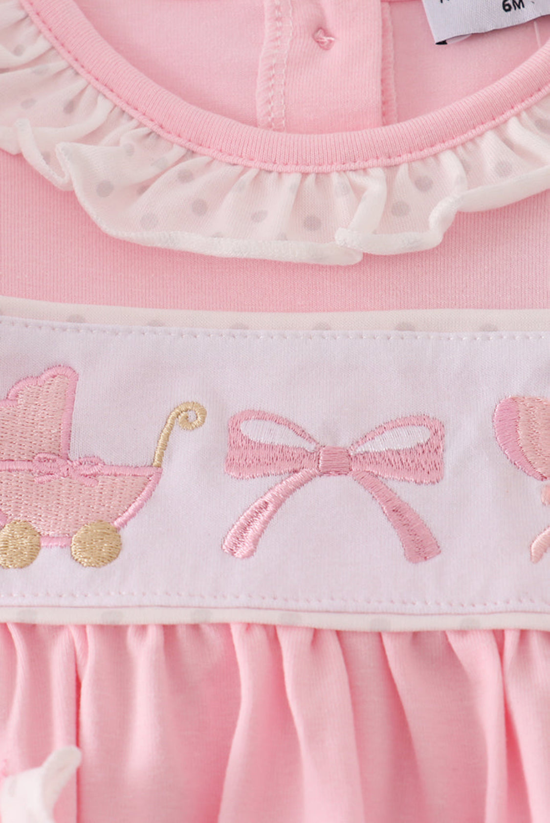 Pink Bow Embroidery Girl’s Bloomer Set