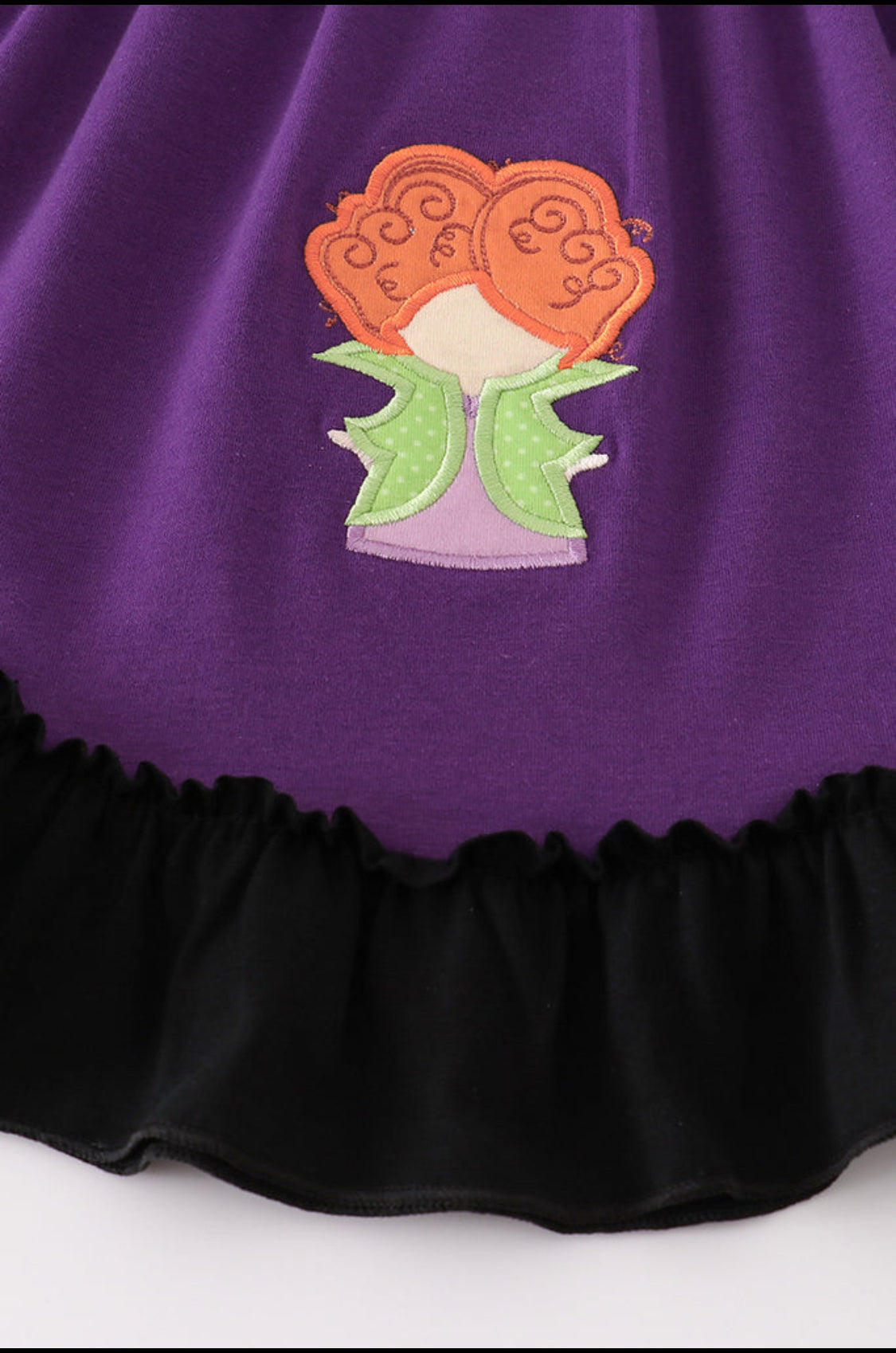 Purple Halloween Witch Appliqué Dress