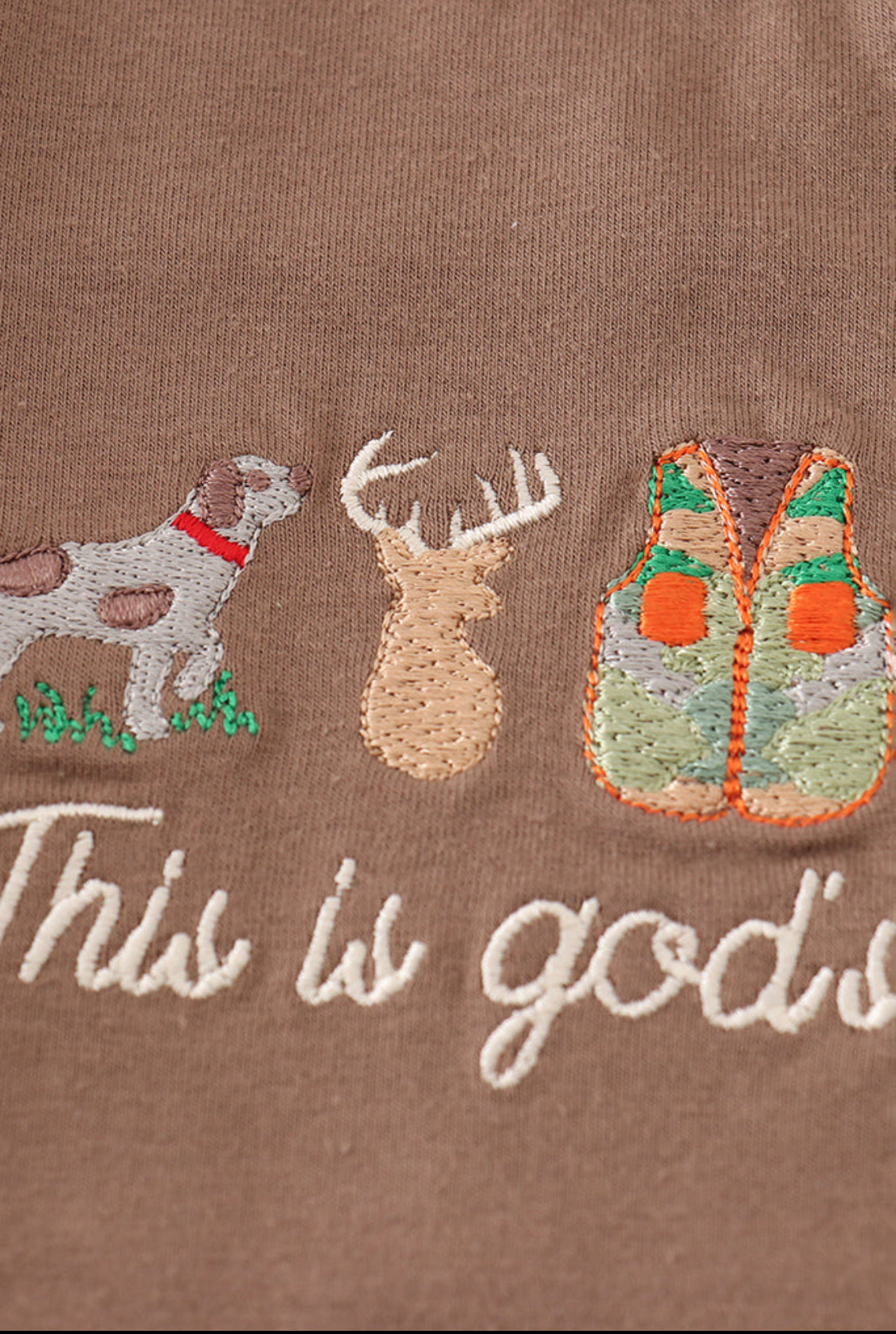 Brown God’s Country Embroidery Skort Set