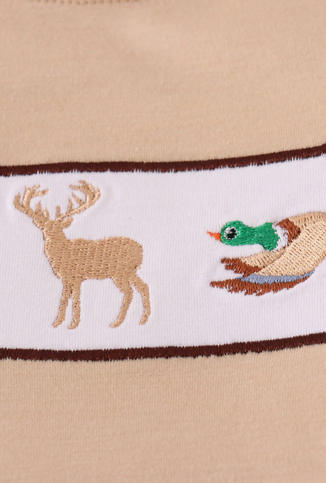 Hunting Dog Deer Duck Embroidery Boy’s Pants Set