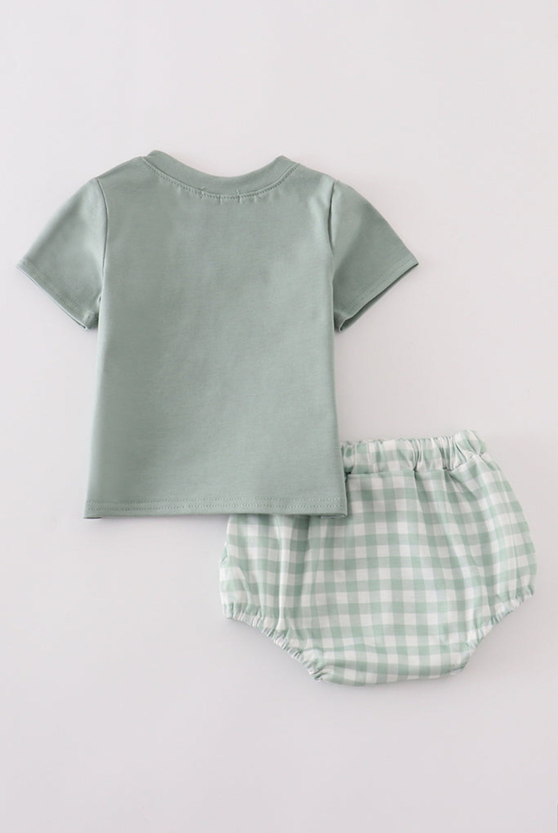 Green Smile Gingham Boy’s Bloomer Set
