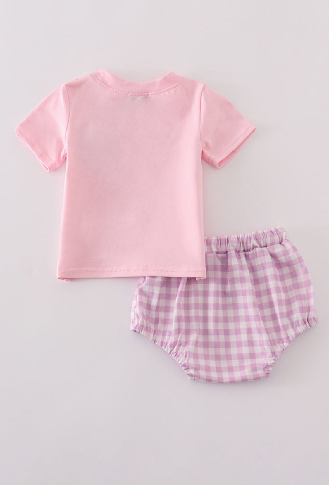 Purple Smile Gingham Girl’s Bloomer Set