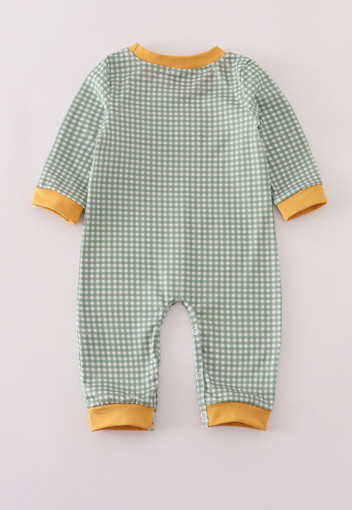 Highland Cow Embroidery Gingham Romper