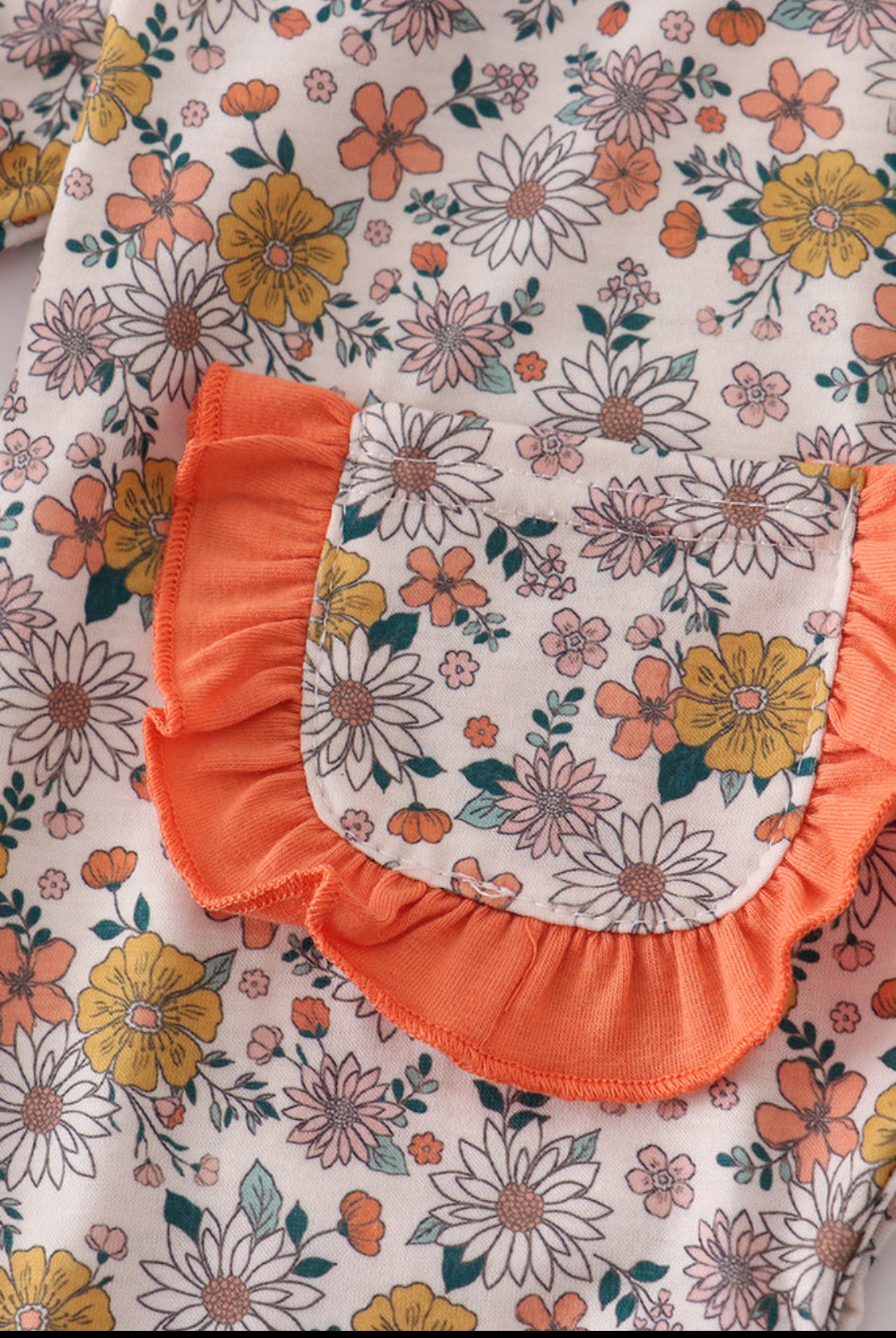 Floral Embroidery Smocked Girl’s Romper
