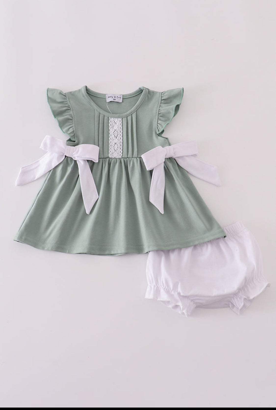 Sage Ruffle Girl’s Bloomer Set