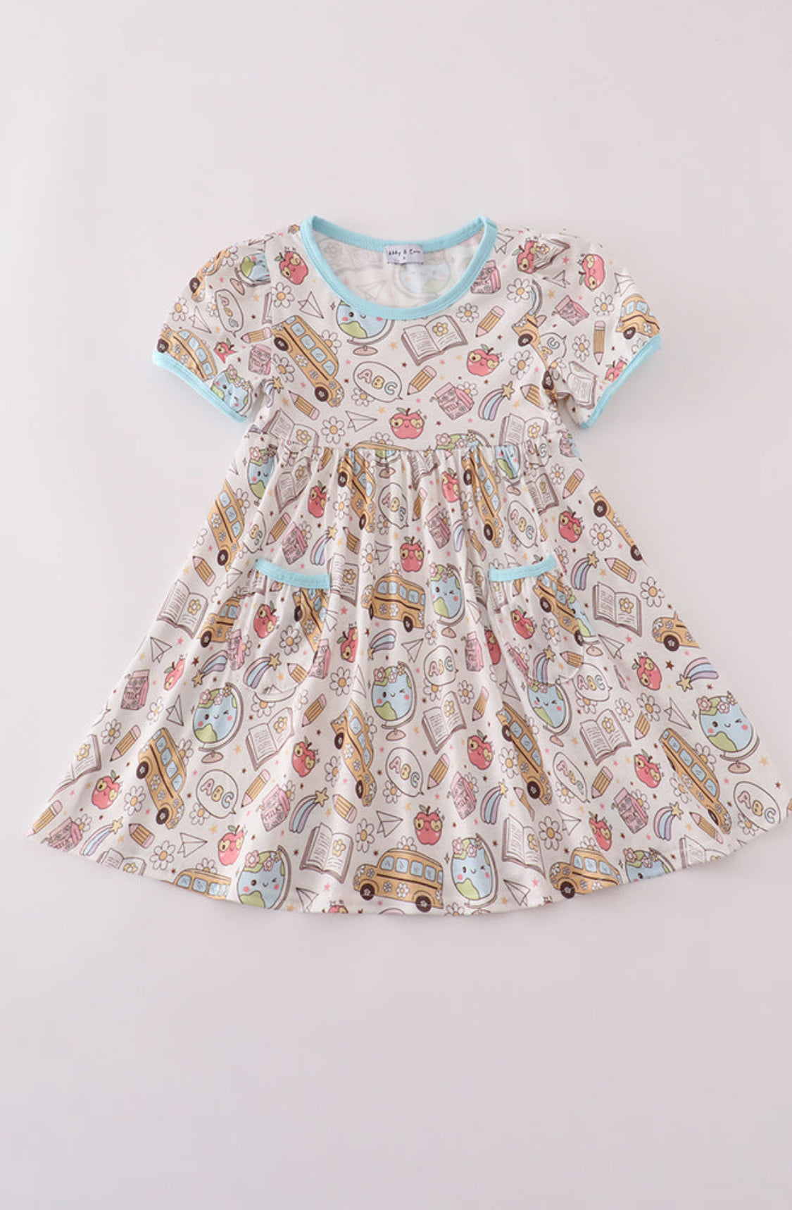 Blue Bus Apple Print Dress