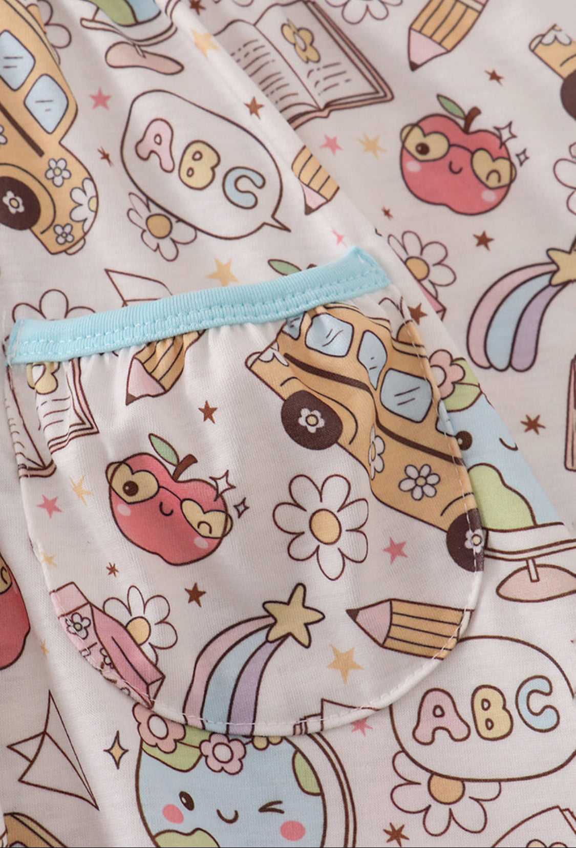 Blue Bus Apple Print Dress