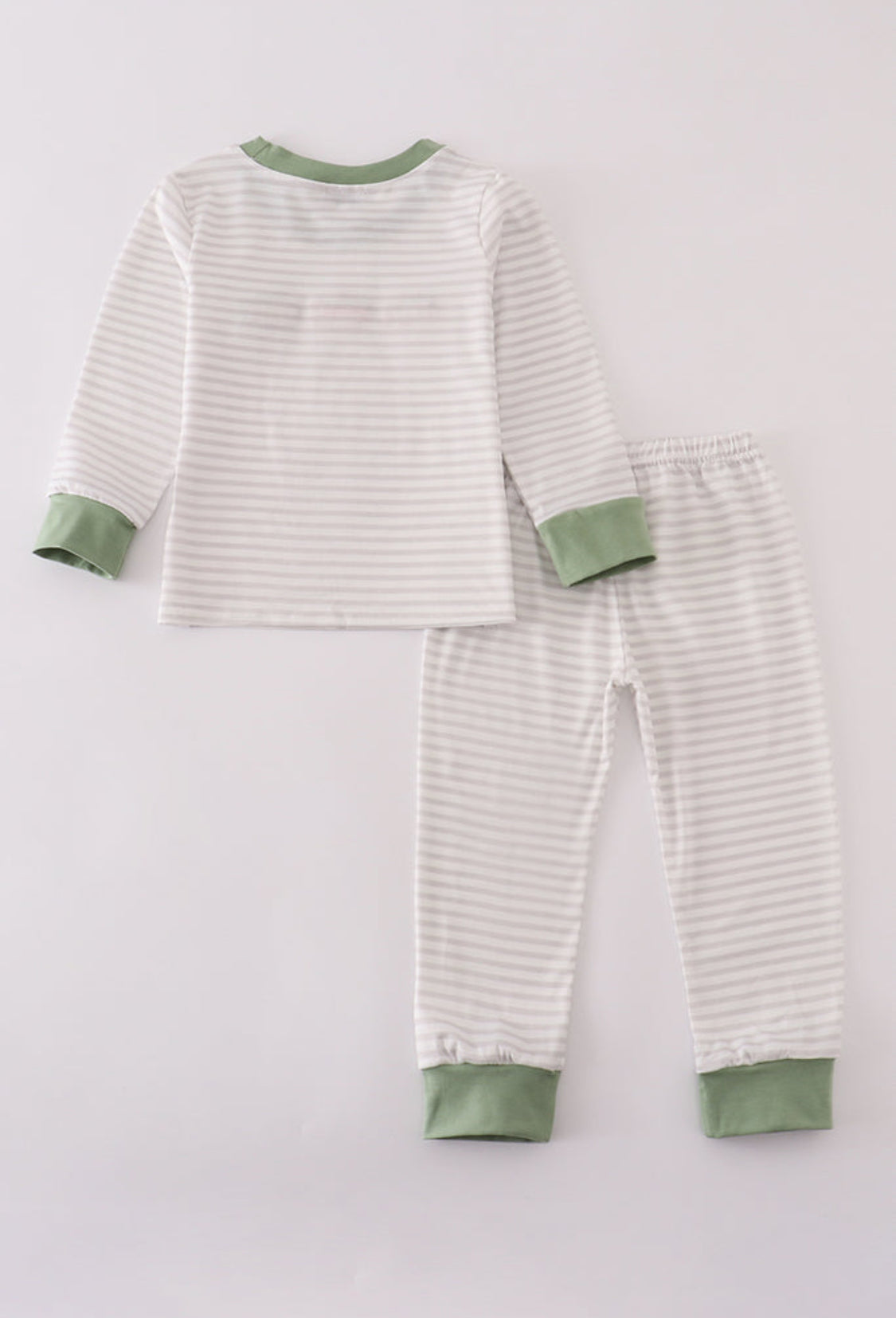 Sage Fish French Knot Stripe Boy’s Pajama Set
