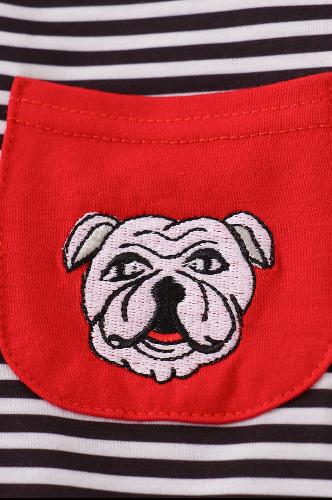 Georgia Bulldog Embroidery Stripe UNISEX Top