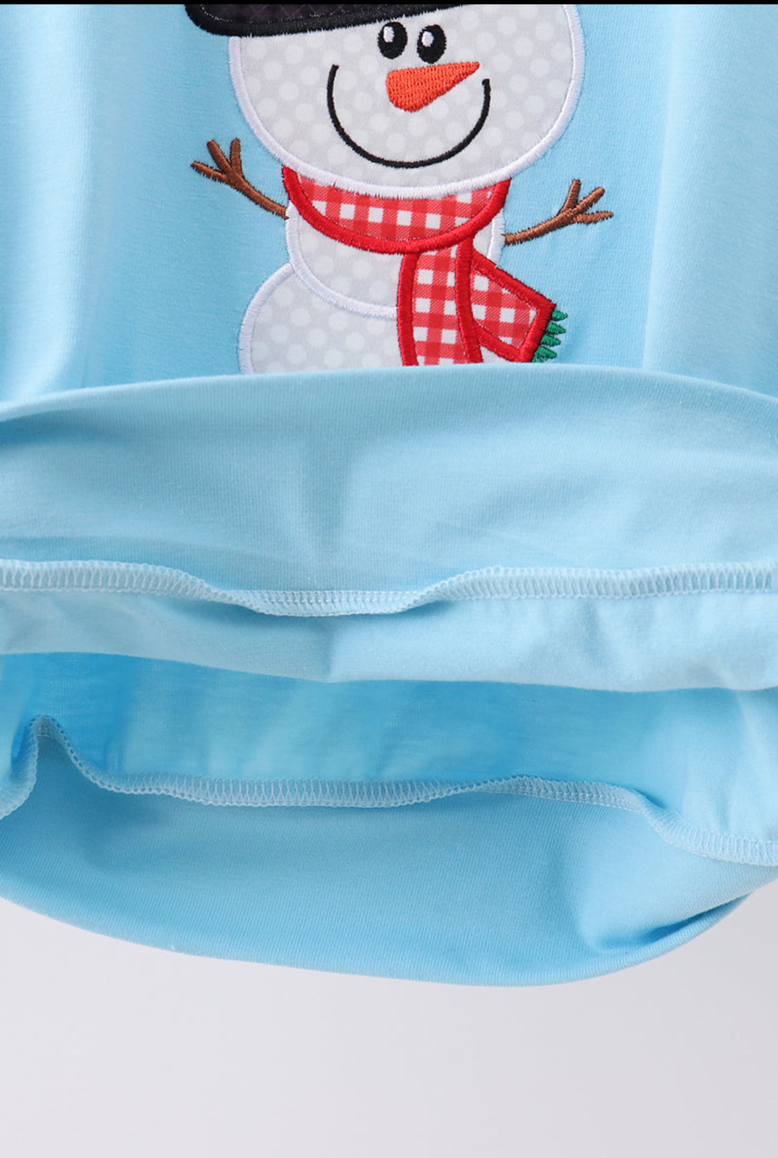 Blue Snowman Appliqué Boy’s Top