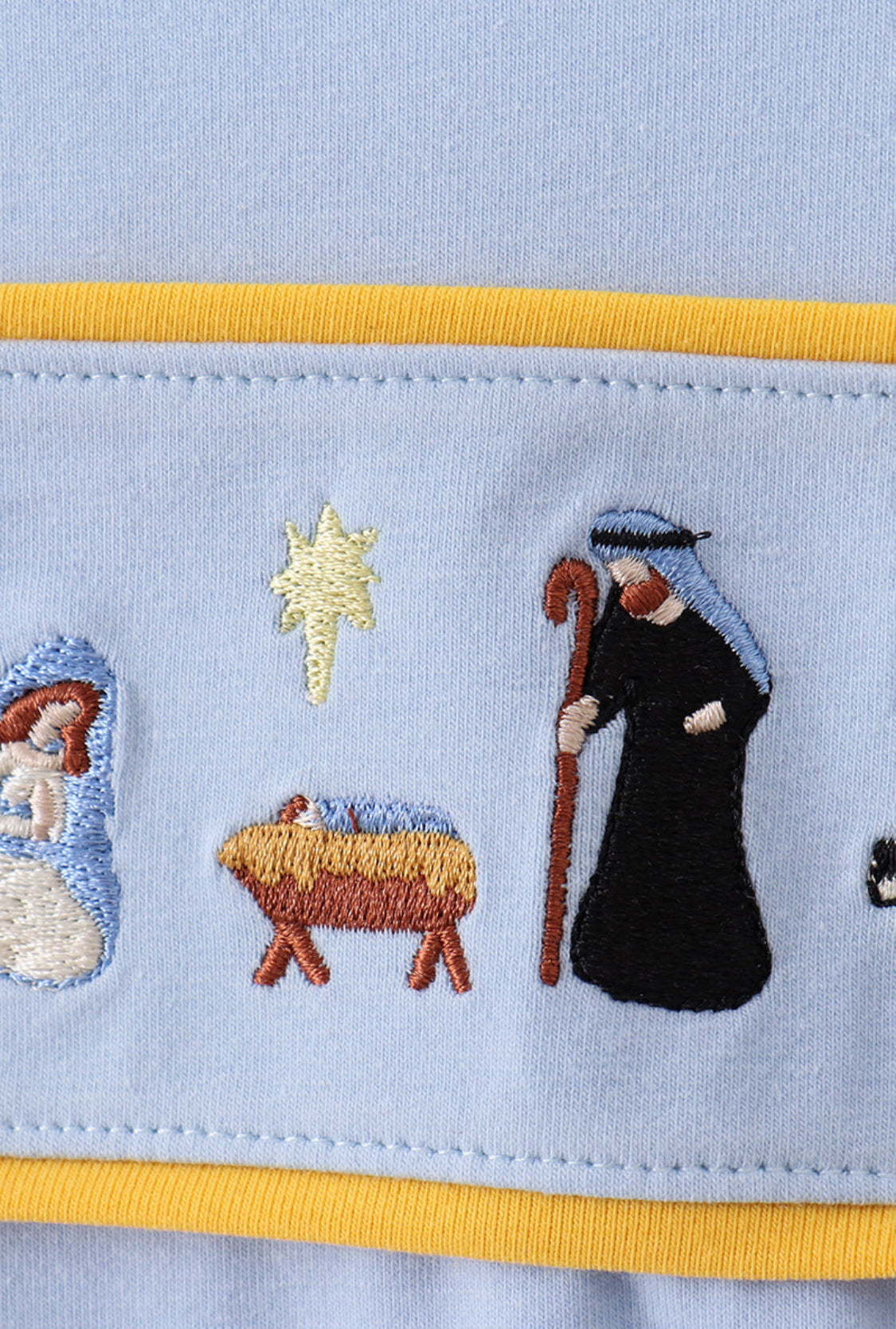 Blue Nativity Embroidery UNISEX Top
