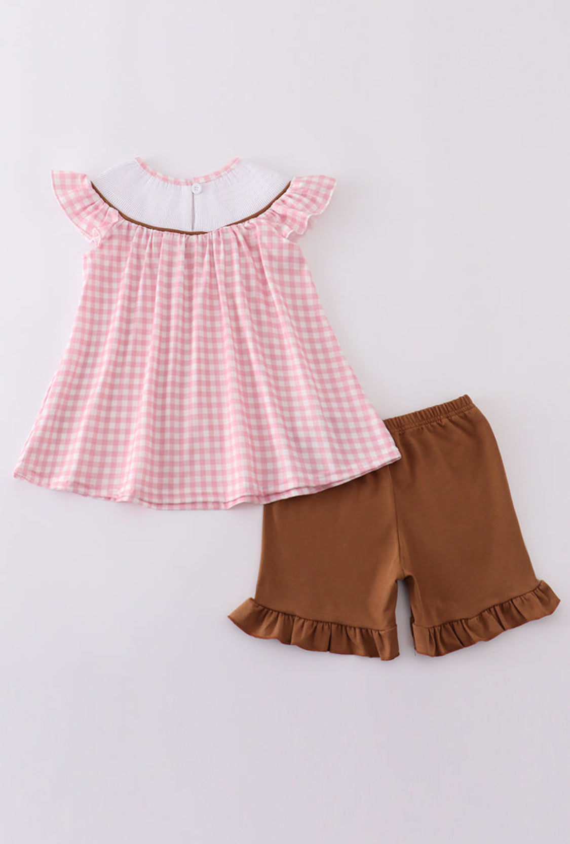 Pink Western Embroidery Smocked Girl Set