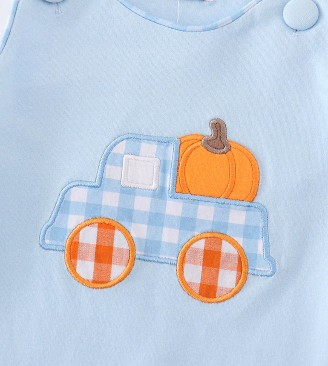 Blue Truck Pumpkin Embroidery Boy JonJon