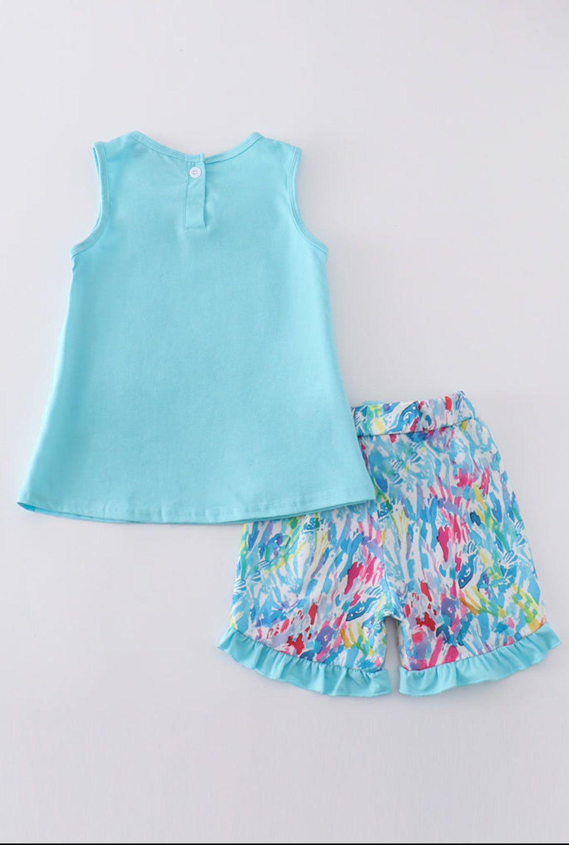 Mint Rainbow Splash Girl’s Short Set