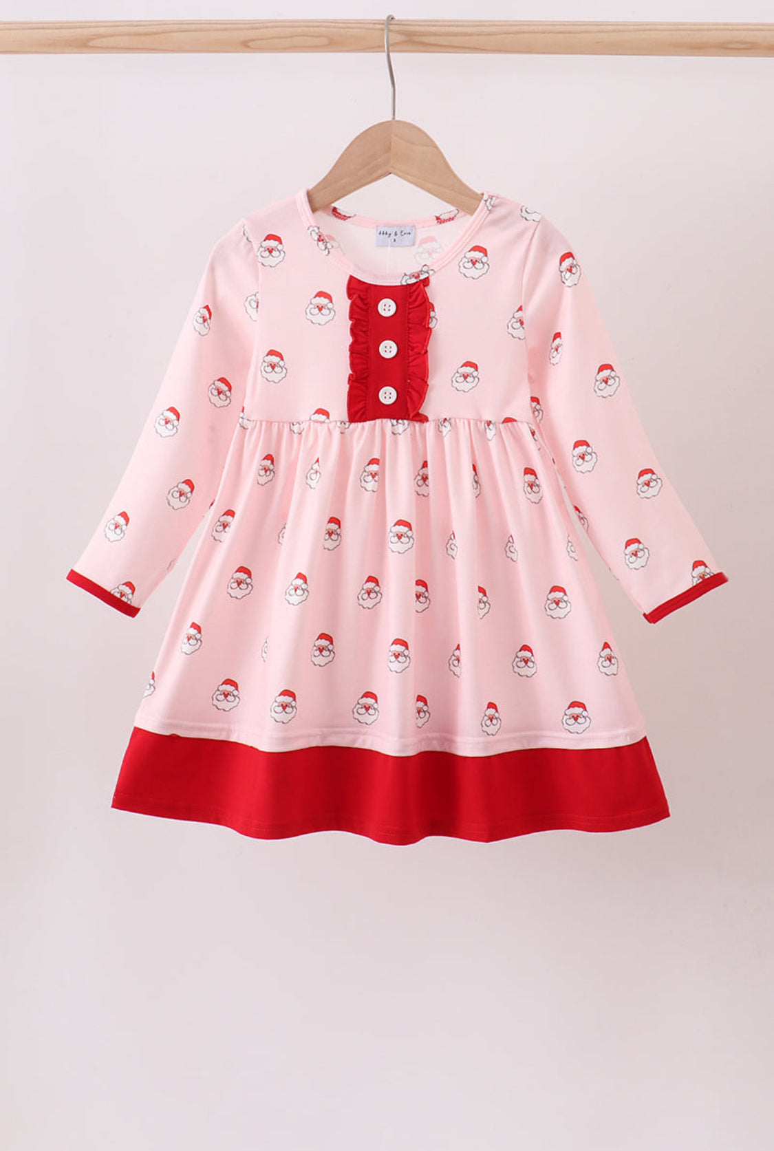 Christmas Santa Claus Print Ruffle Dress