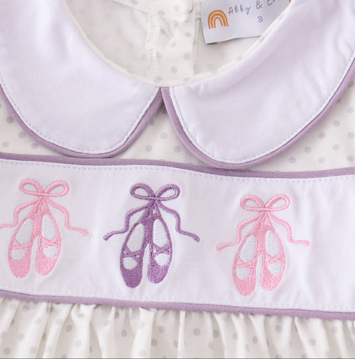 Girl’s Purple Ballet Embroidered Short Set