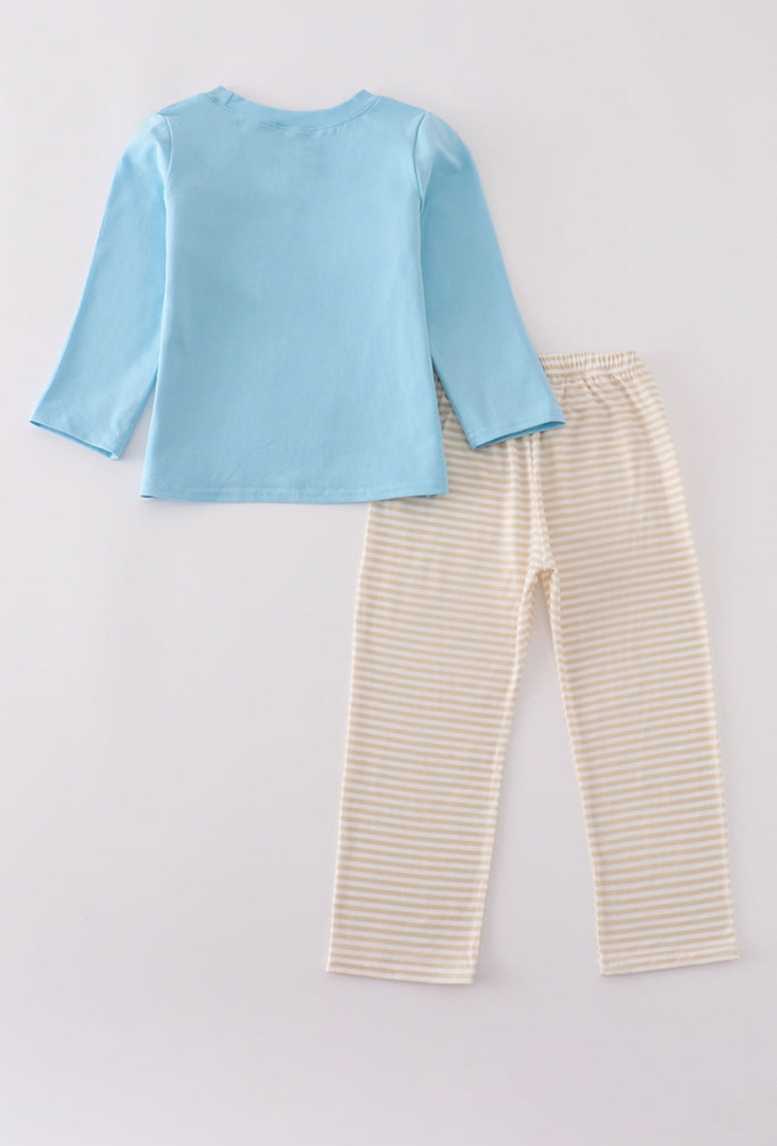Blue Puppy French Knot StripedBoy’s Pants Set
