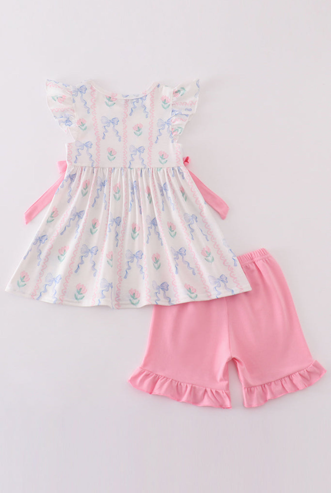 Pink Bow I Love Mommy Embroidery Girl’s Set