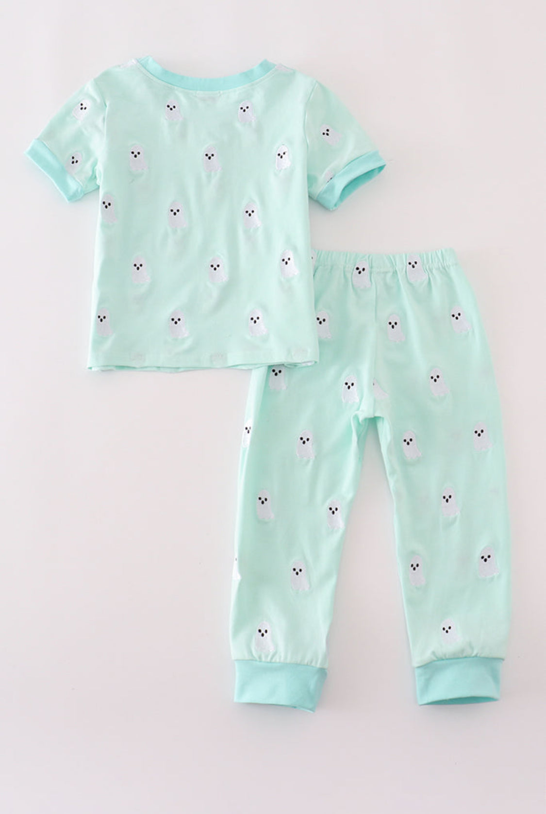 Green Ghost Embroidery Boy’s Pajamas Set
