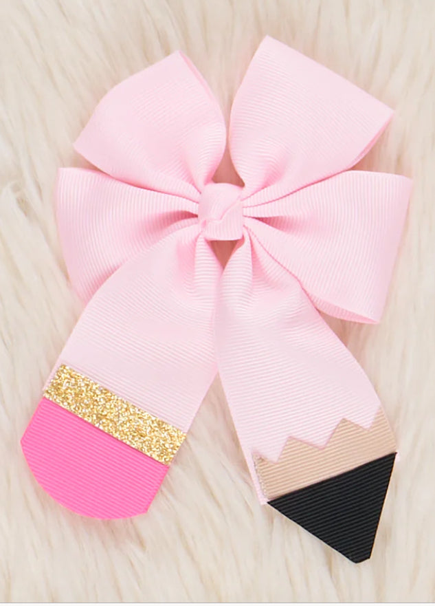 No 2 Pink Pencil Bow