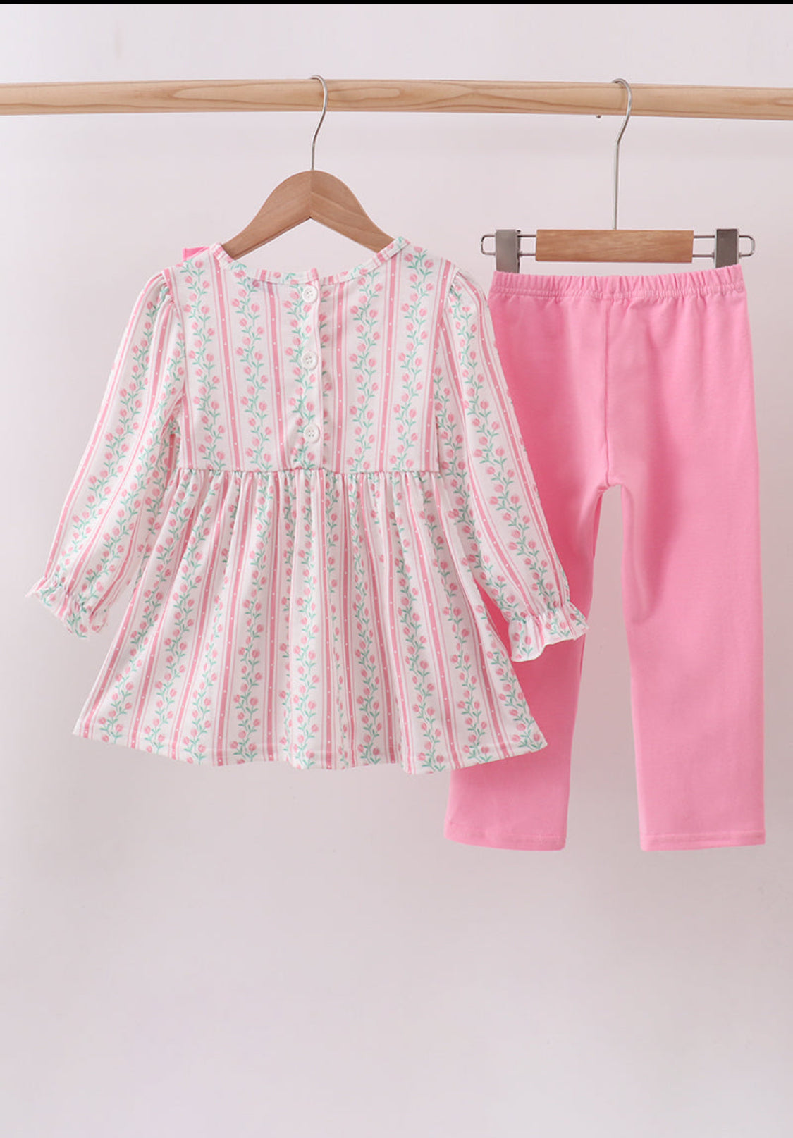 Floral Tulip Ruffle Girl’s Pants Set
