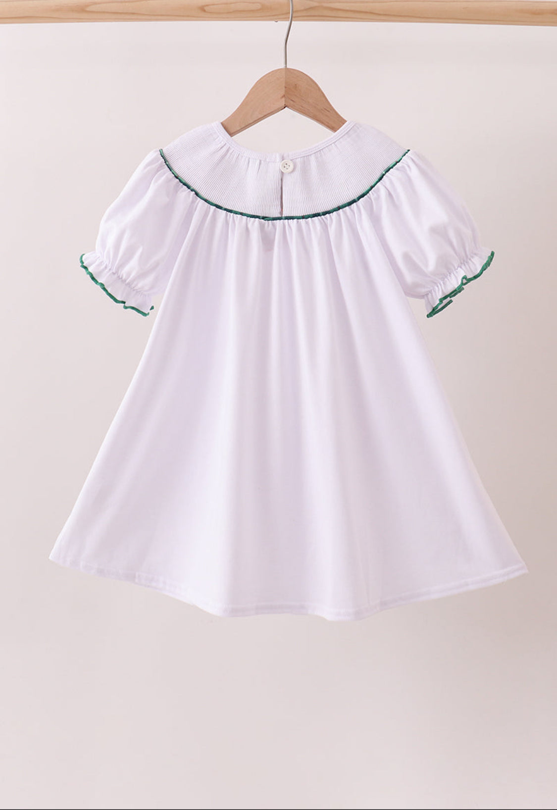 White Wreath Smocked Dress